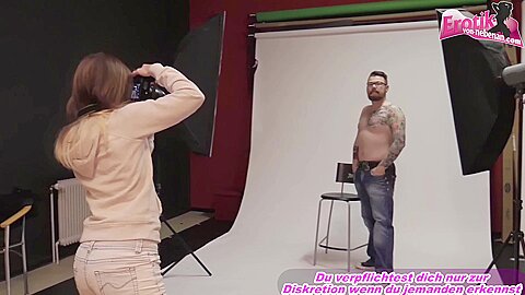 german female fotograf seduced male model - free porn video