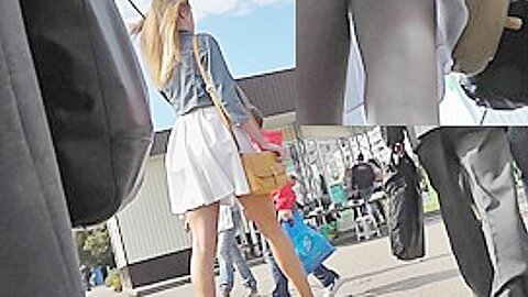 Schneller Blick auf langhaarige Schönheiten upskirt - free porn video