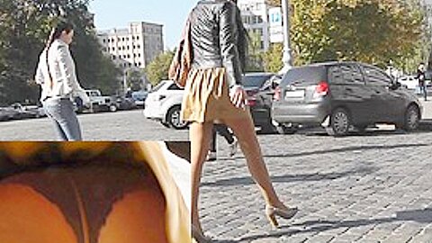 Dunkles Höschen und braune Strumpfhose im Petticoat - free porn video